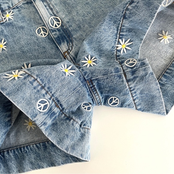 Sandro Younes Embroidered High Rise Organic Denim Shorts - Picture 8 of 10